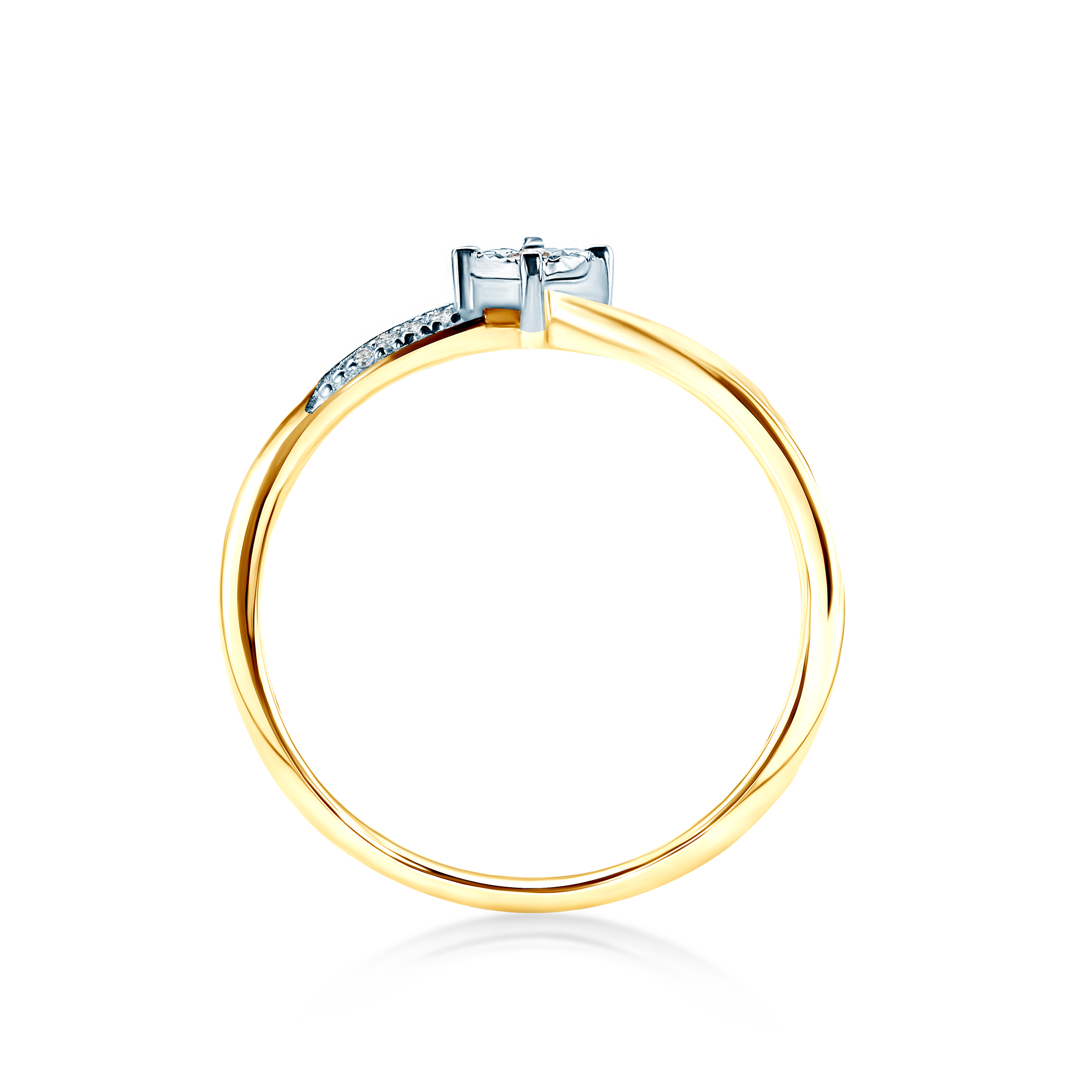 Pierścionek zaręczynowy SAVICKI: dwukolorowe złoto, diamenty