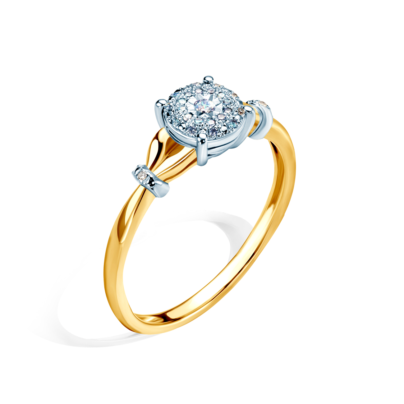 Verlobungsring Savicki: Zweifarbiges Gold, Diamanten