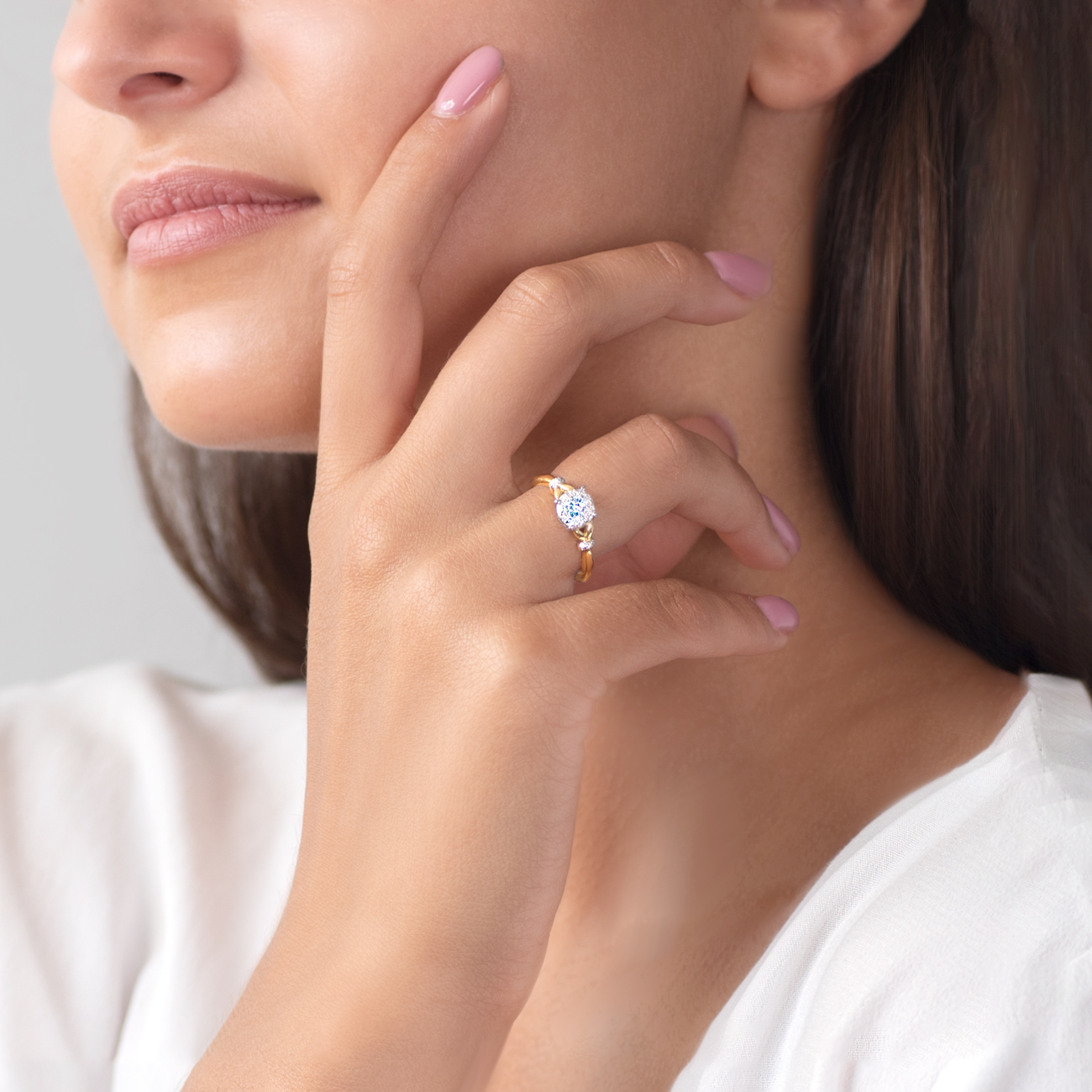 Verlobungsring Savicki: Zweifarbiges Gold, Diamanten