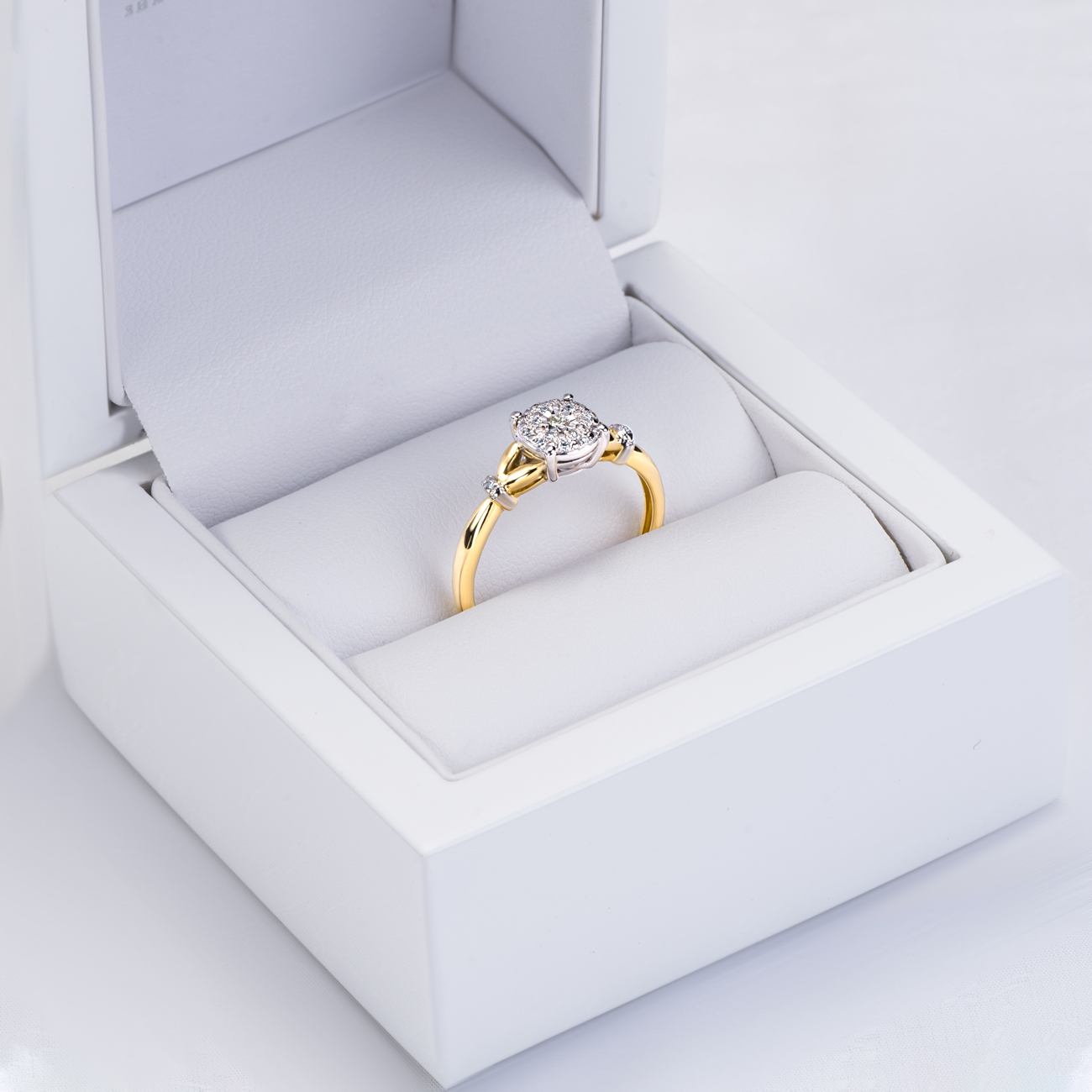 Verlobungsring Savicki: Zweifarbiges Gold, Diamanten