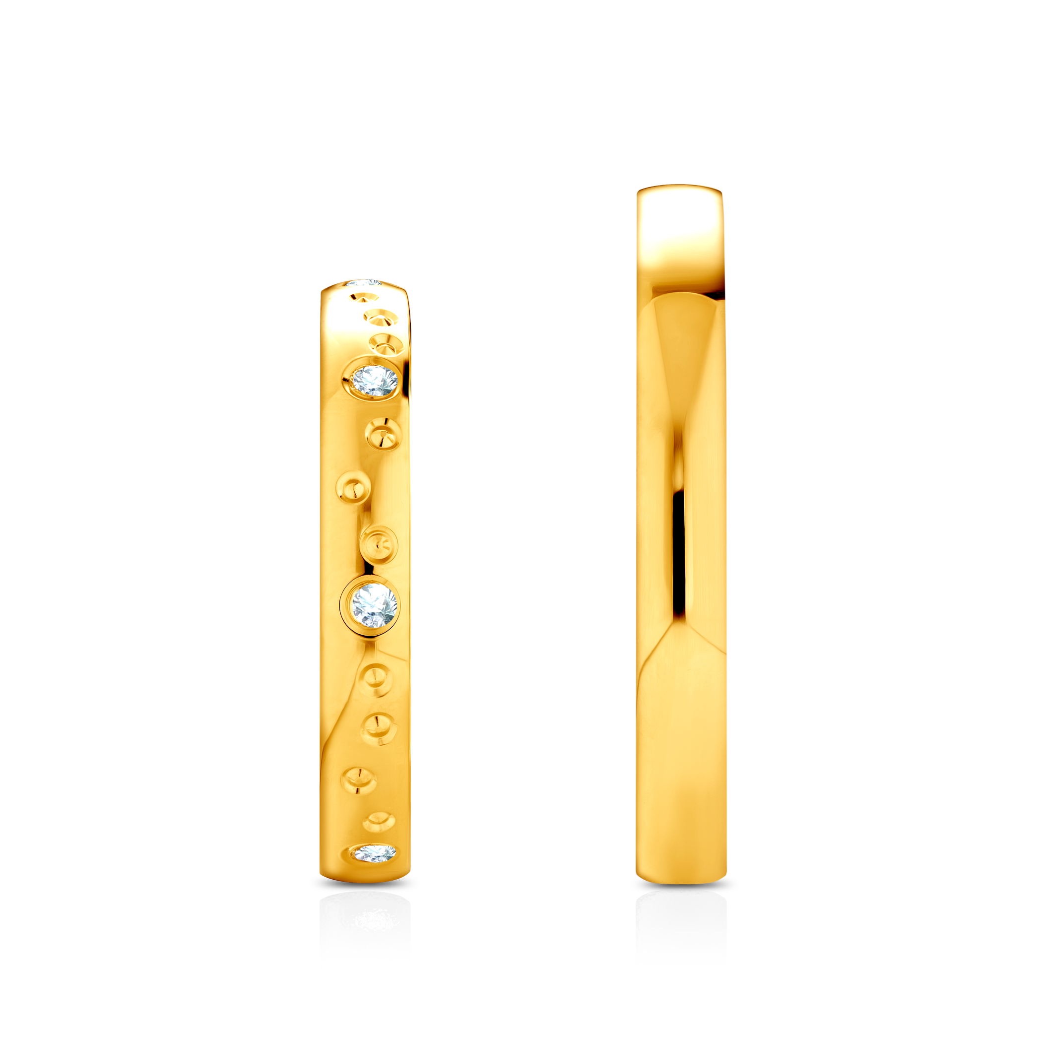 Obrączki ślubne: złote, półokrągłe, 3 mm