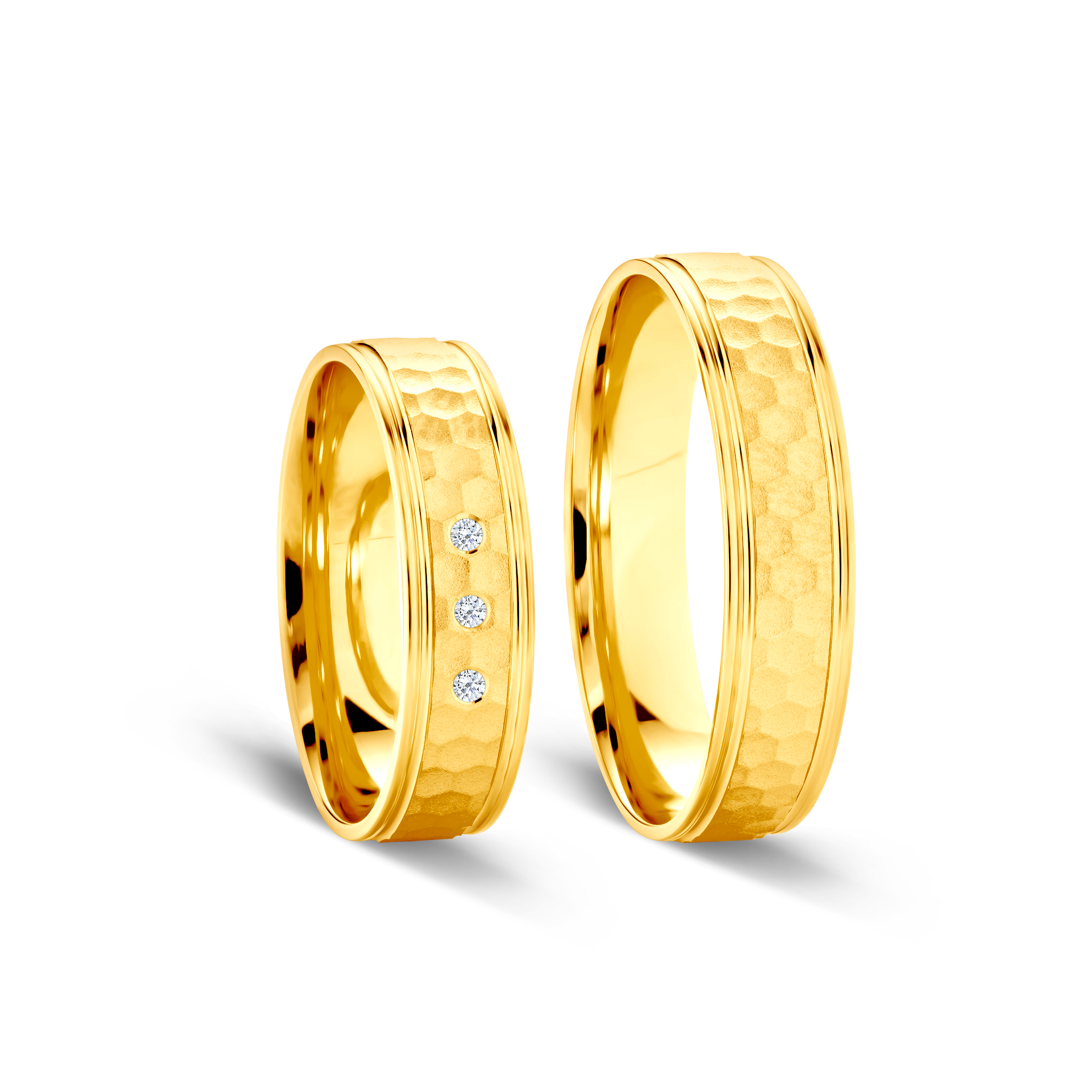 Obrączki ślubne: złote, płaskie, 5 mm - 4