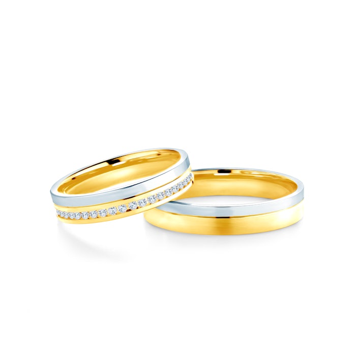 Wedding Rings: gold, D-Shaped, 5 mm