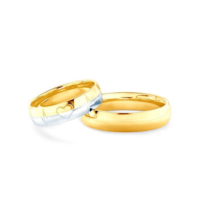 Wedding Rings: gold, D-Shaped, 4 mm