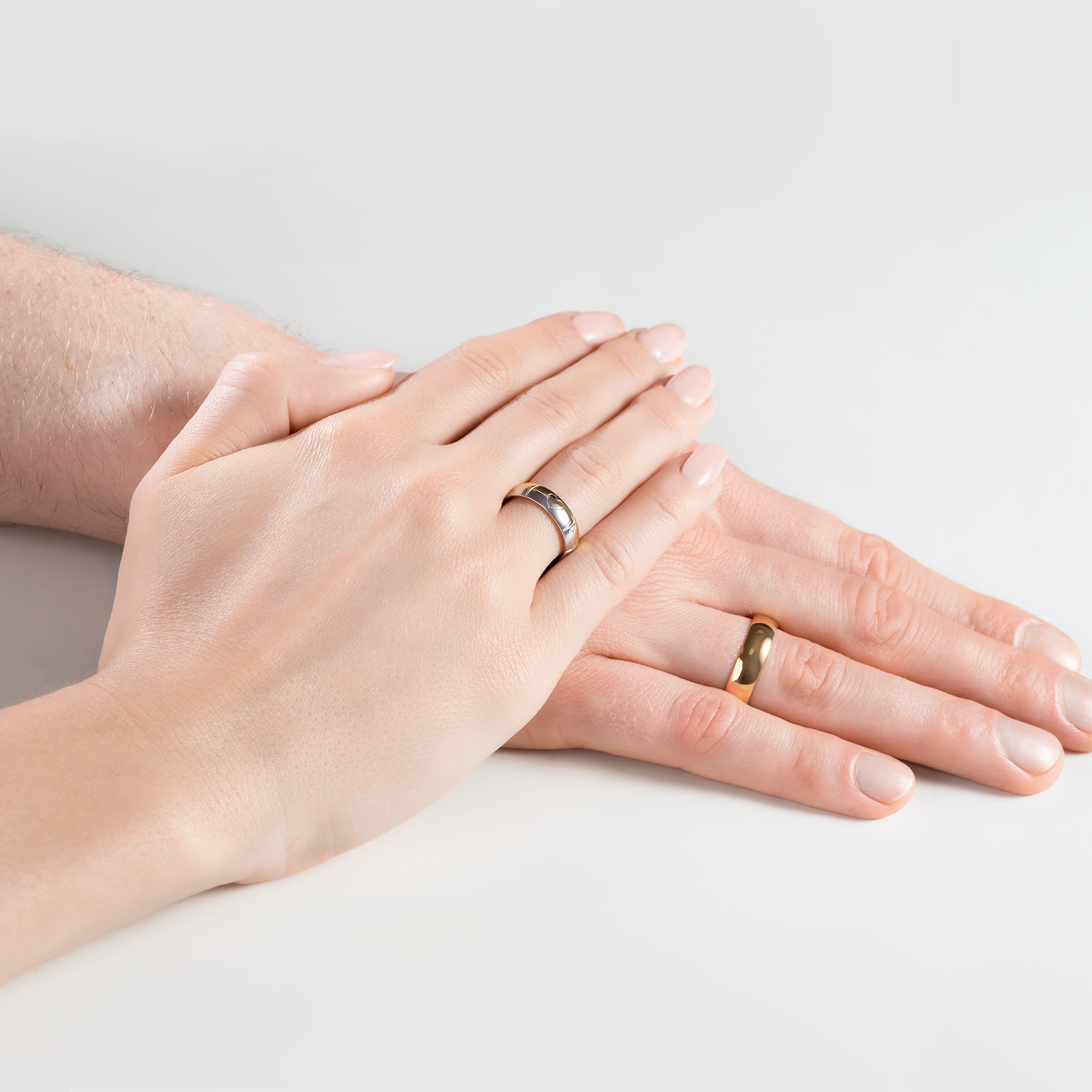 Obrączki ślubne: dwukolorowe złoto, półokrągłe, 5 mm - 3