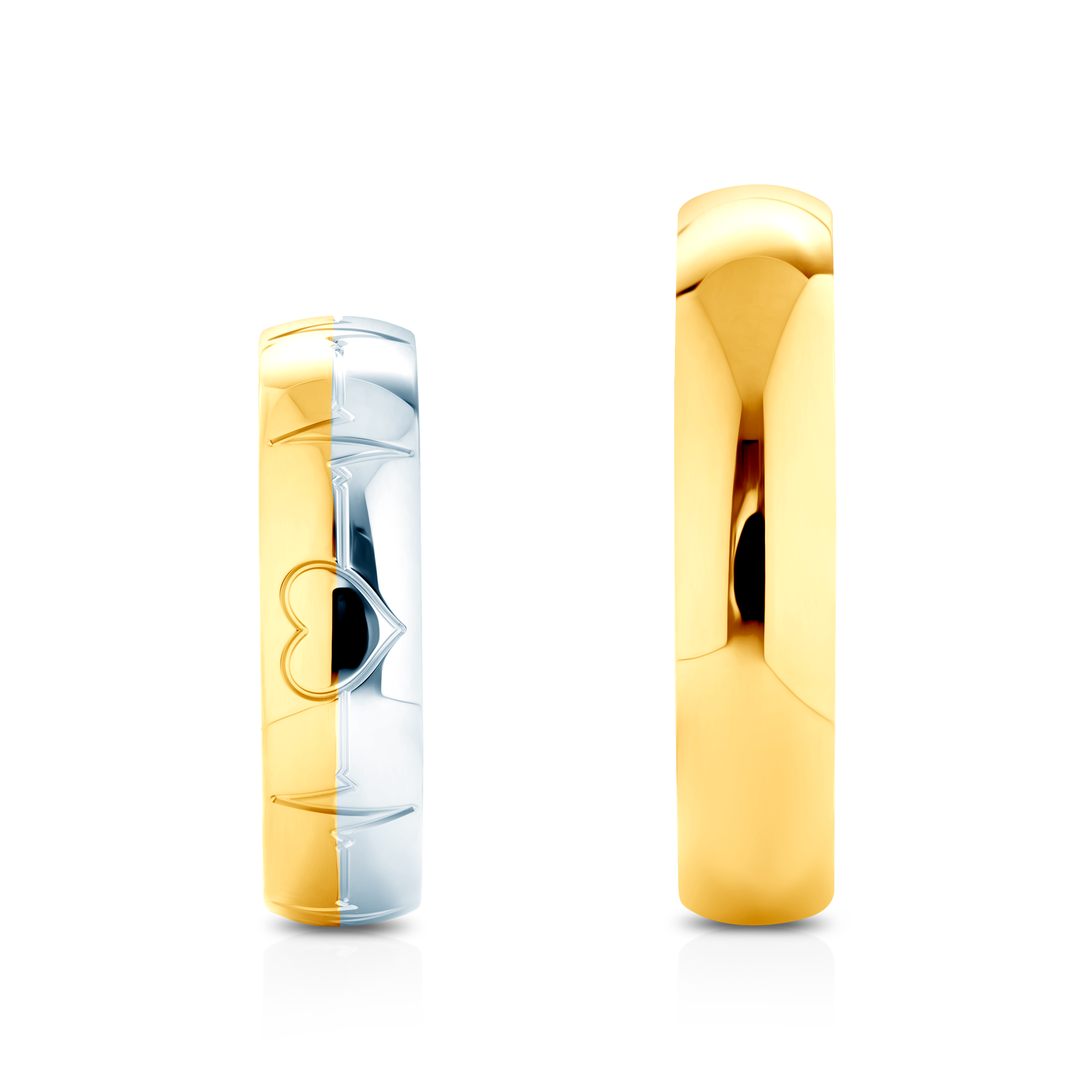 Obrączki ślubne: dwukolorowe złoto, półokrągłe, 5 mm - 5