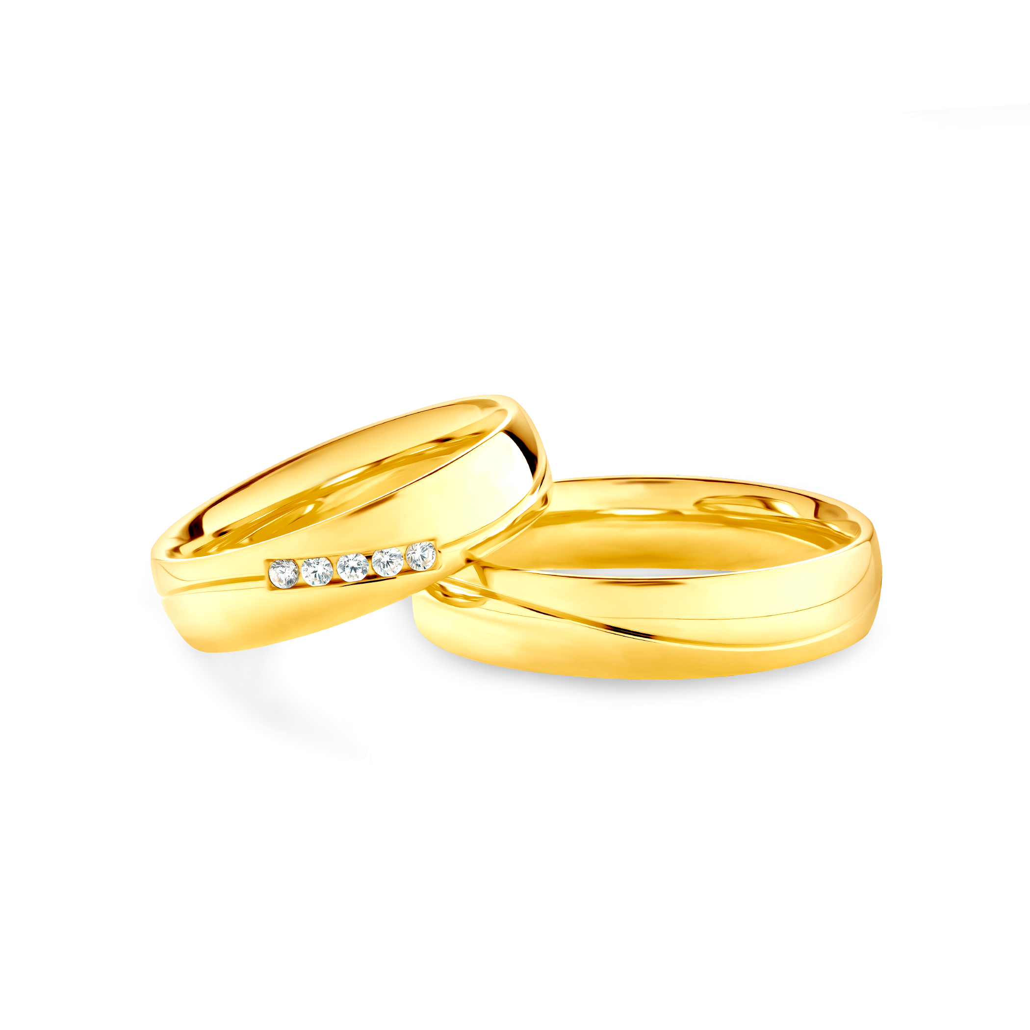 Snubní prsteny: žluté zlato, půlkulaté, 5 mm