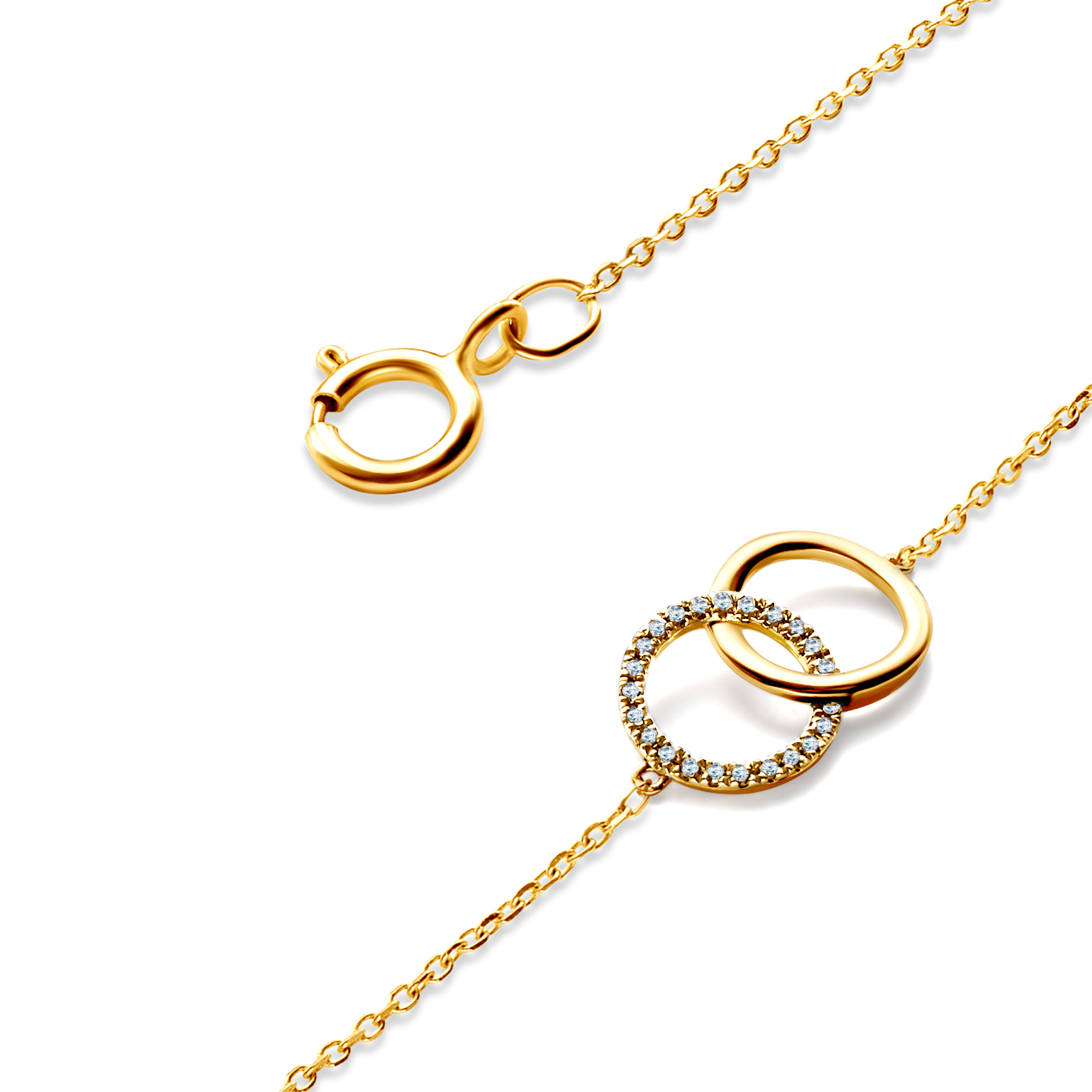 Bransoletka koła Savicki: złota, diamenty