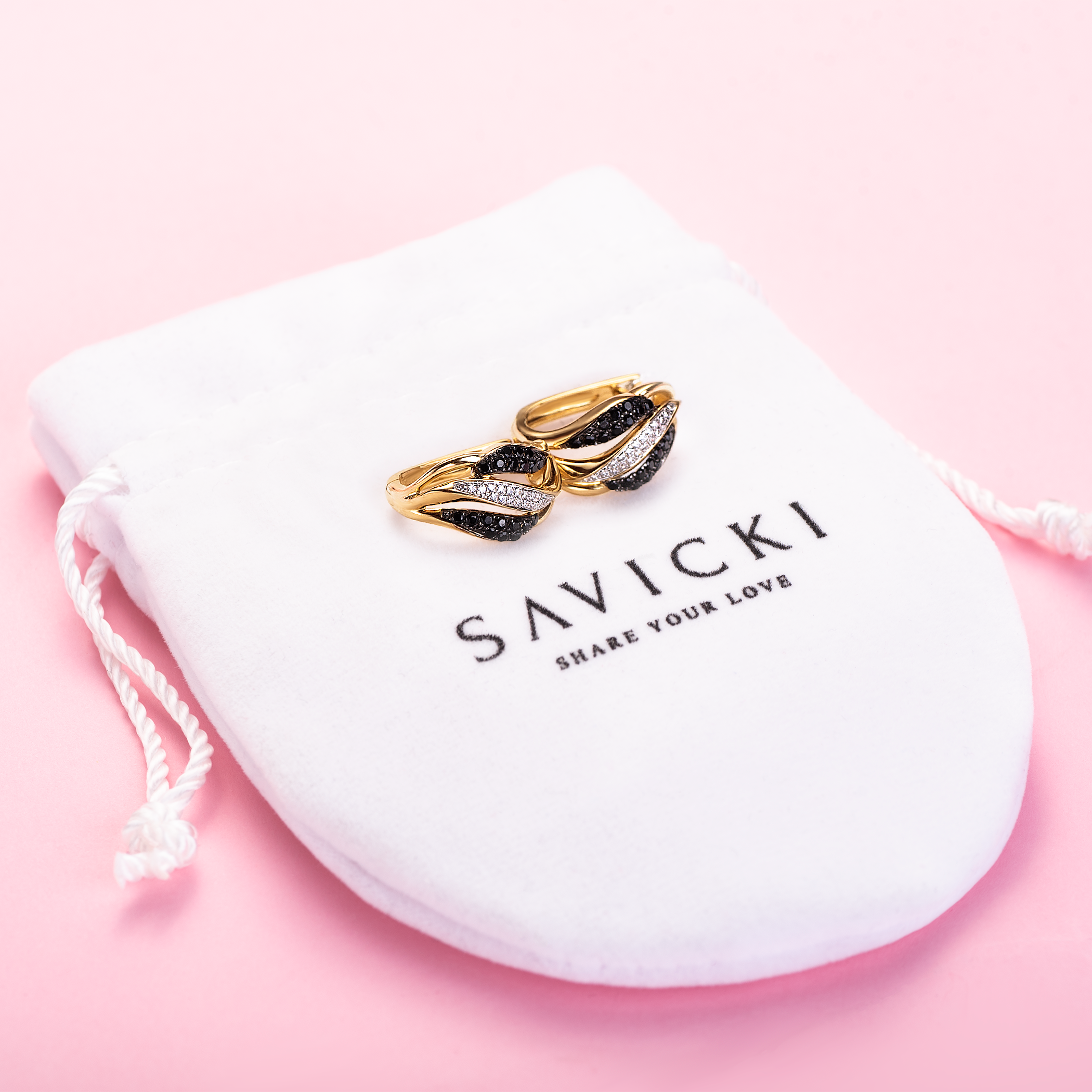 Kolczyki SAVICKI: złote, diamenty - 5