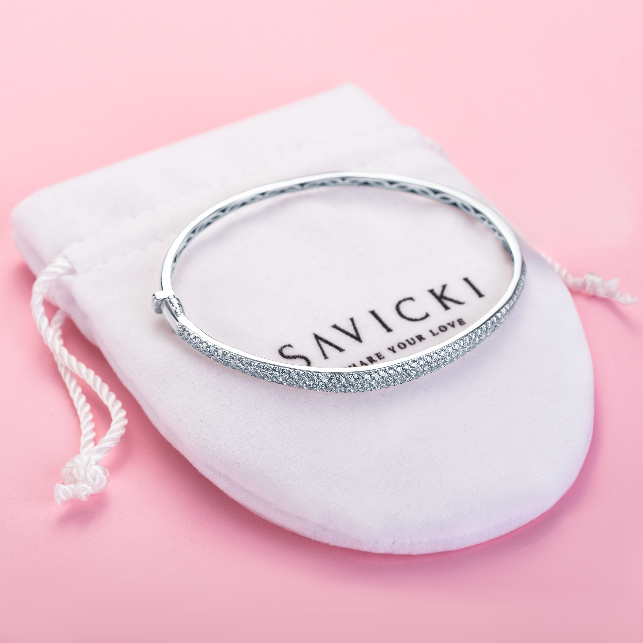 Bransoletka SAVICKI: białe złoto, diamenty