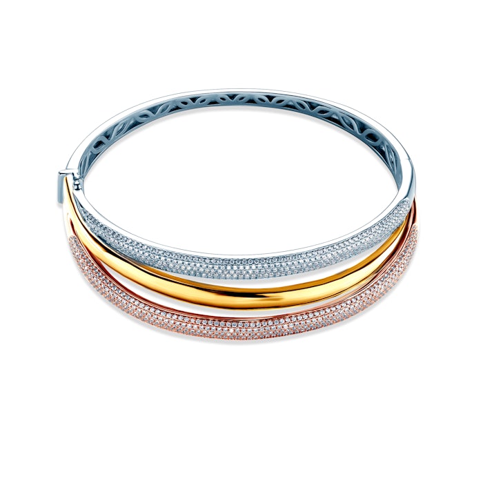 SAVICKI bracelet: tri-tone gold, diamonds
