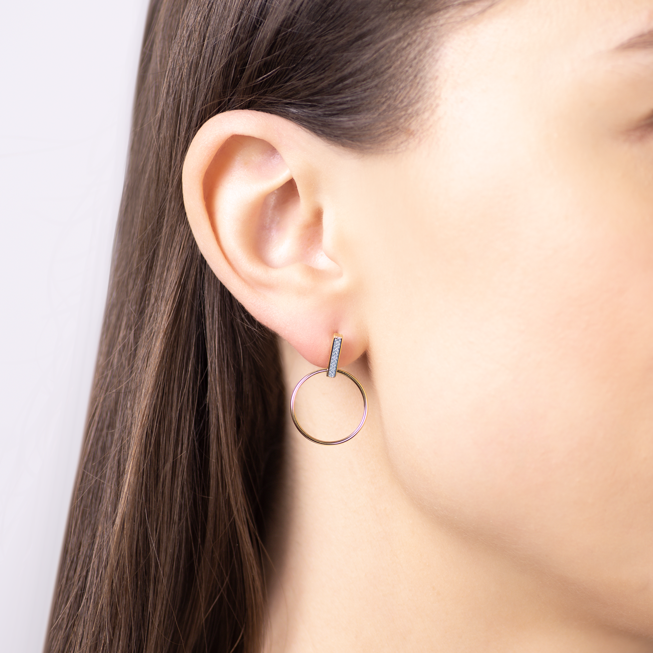 Kolczyki Savicki: dwukolorowe złoto, diamenty - 4