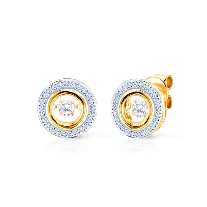 Savicki earrings: two-tone gold, diamonds