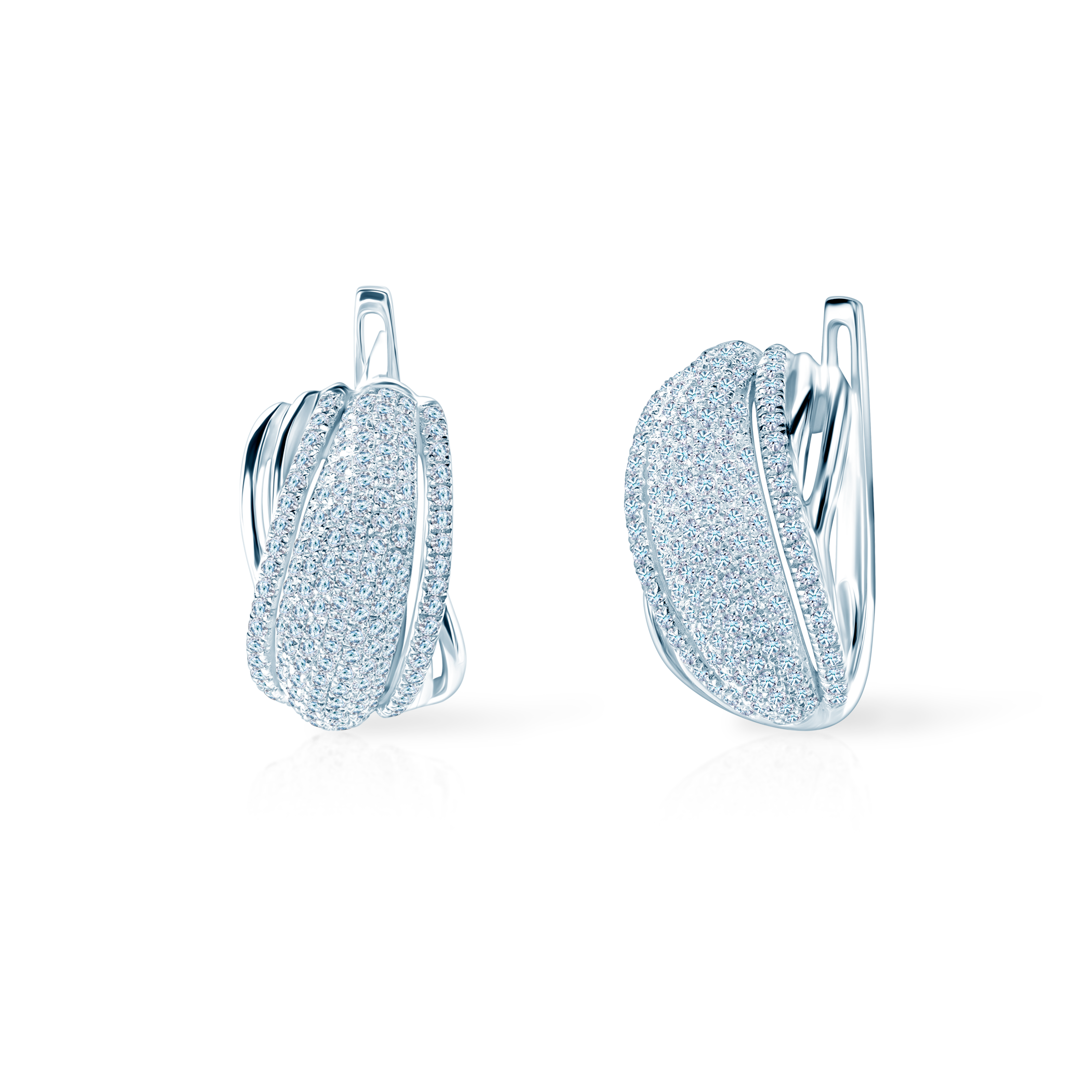 Náušnice SAVICKI: bílé zlato, diamanty