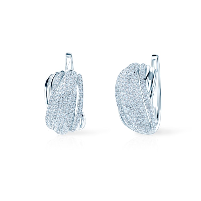 Earrings: white gold, diamonds
