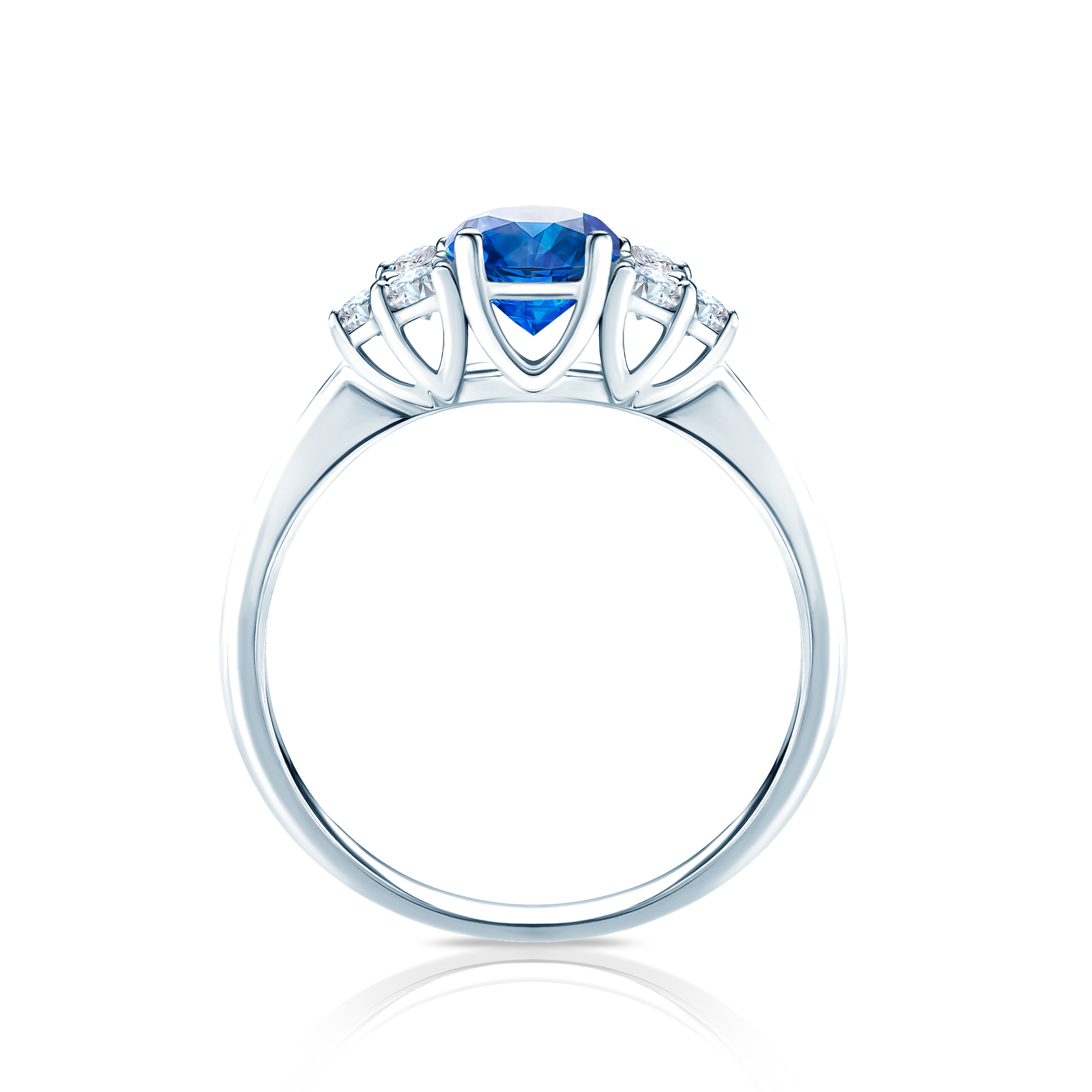 Verlobungsring Fairytale: Weißgold, Blauer Saphir