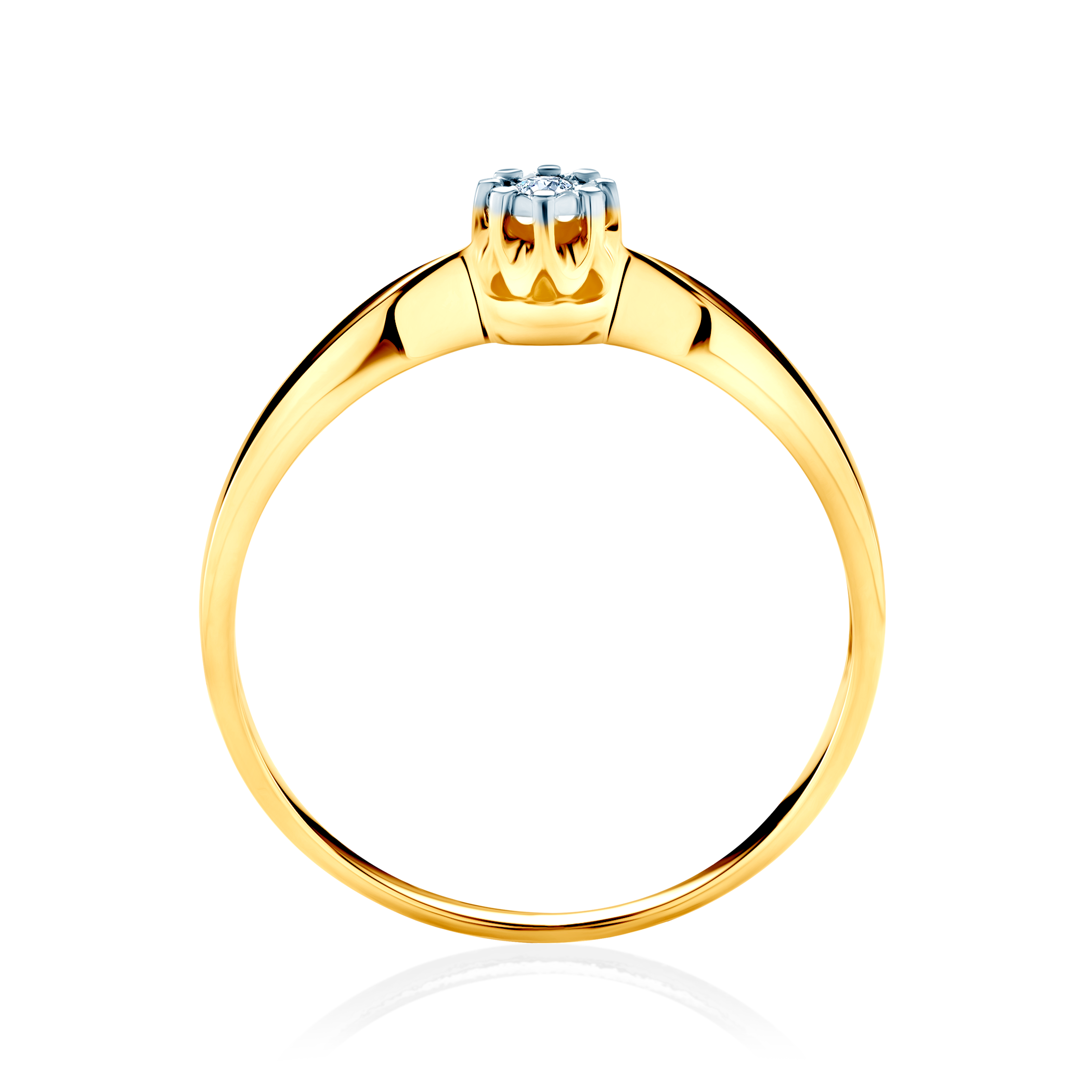 Pierścionek zaręczynowy SAVICKI: dwukolorowe złoto, diament