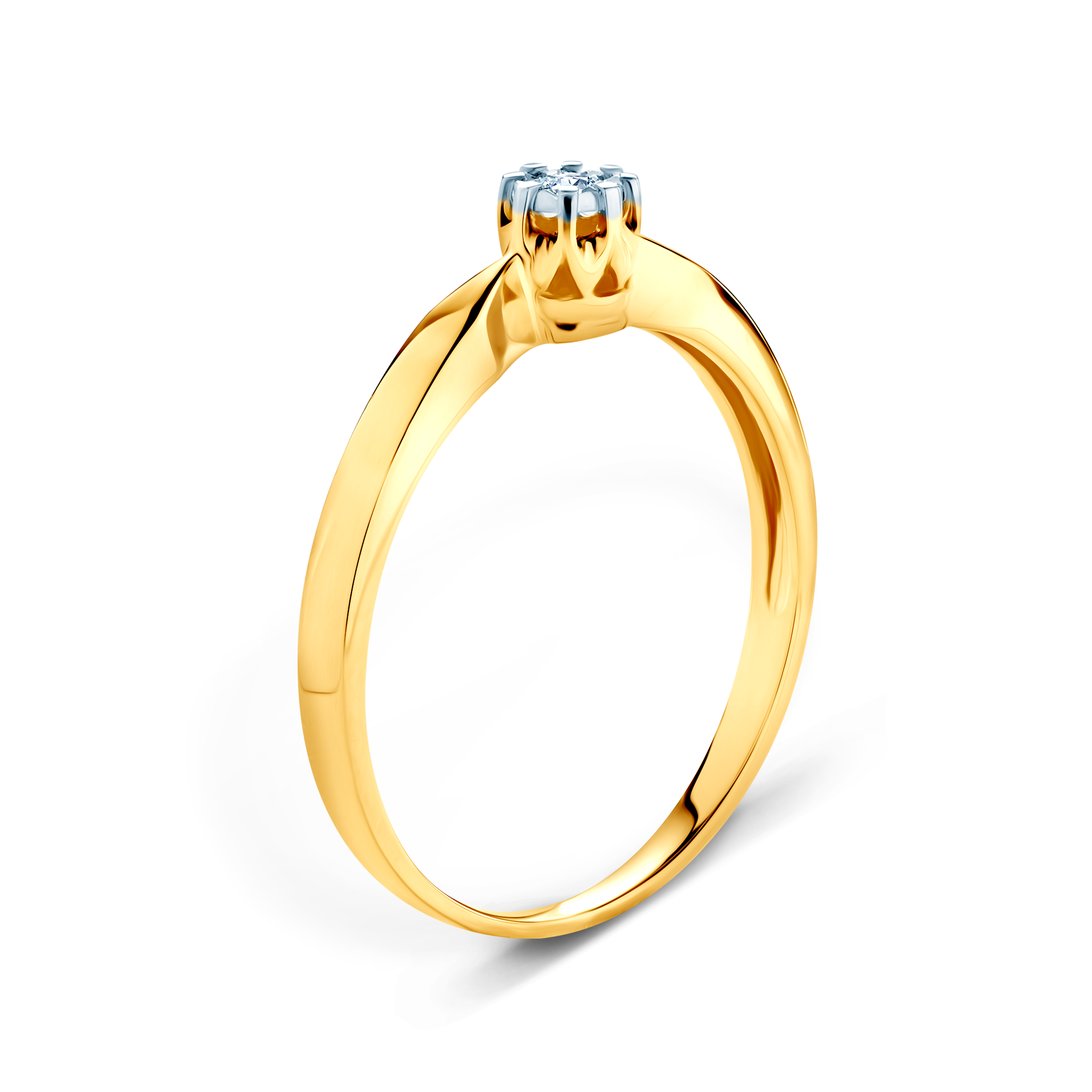 Pierścionek zaręczynowy SAVICKI: dwukolorowe złoto, diament