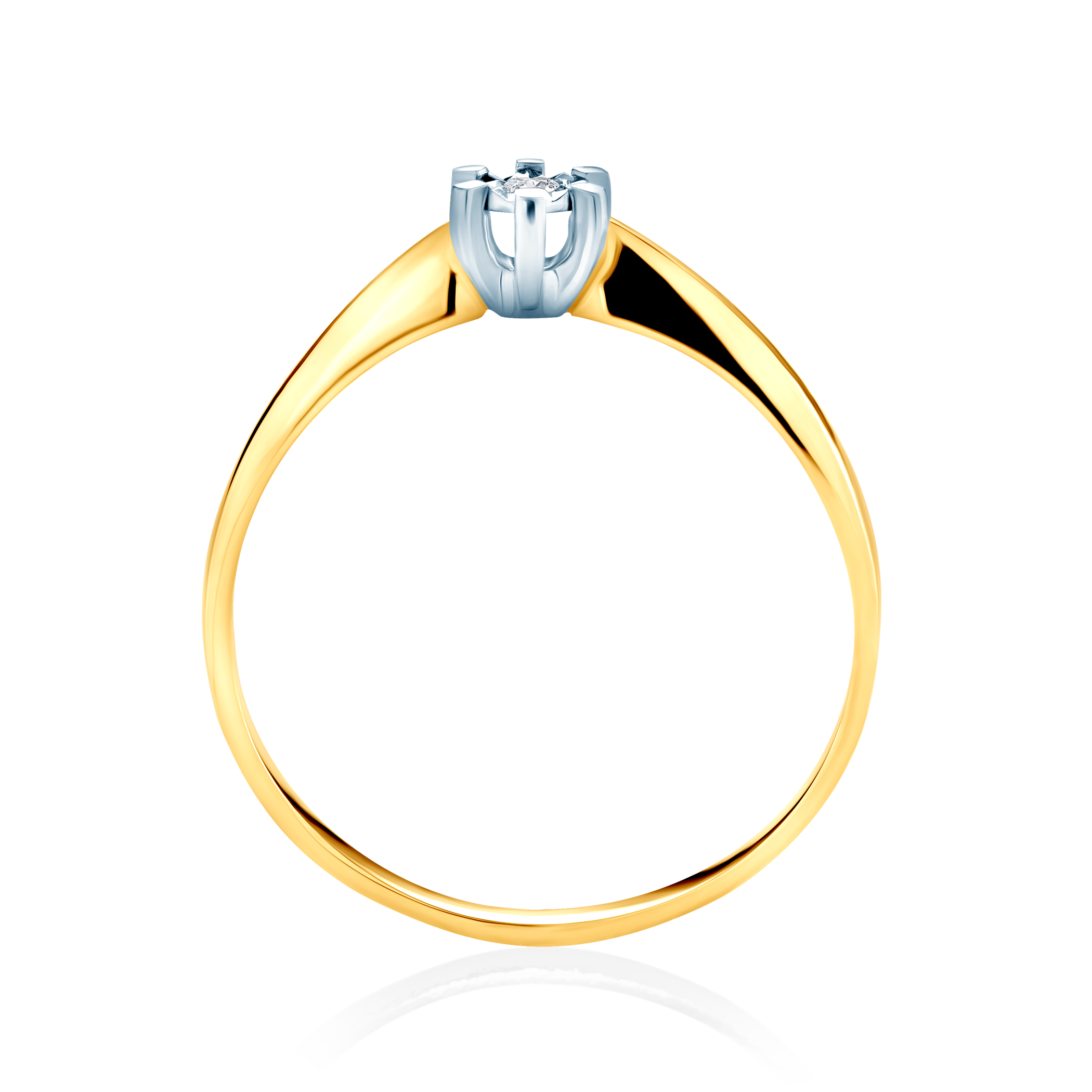 Pierścionek zaręczynowy SAVICKI: dwukolorowe złoto, diament