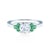 Zásnubní prsten Fairytale: bílé zlato, bílý safír, smaragdy