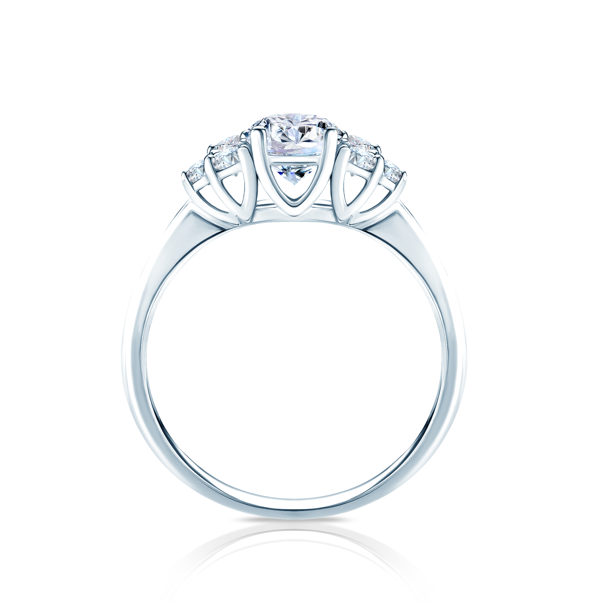 Pierścionek zaręczynowy Fairytale: białe złoto, biały szafir - 3