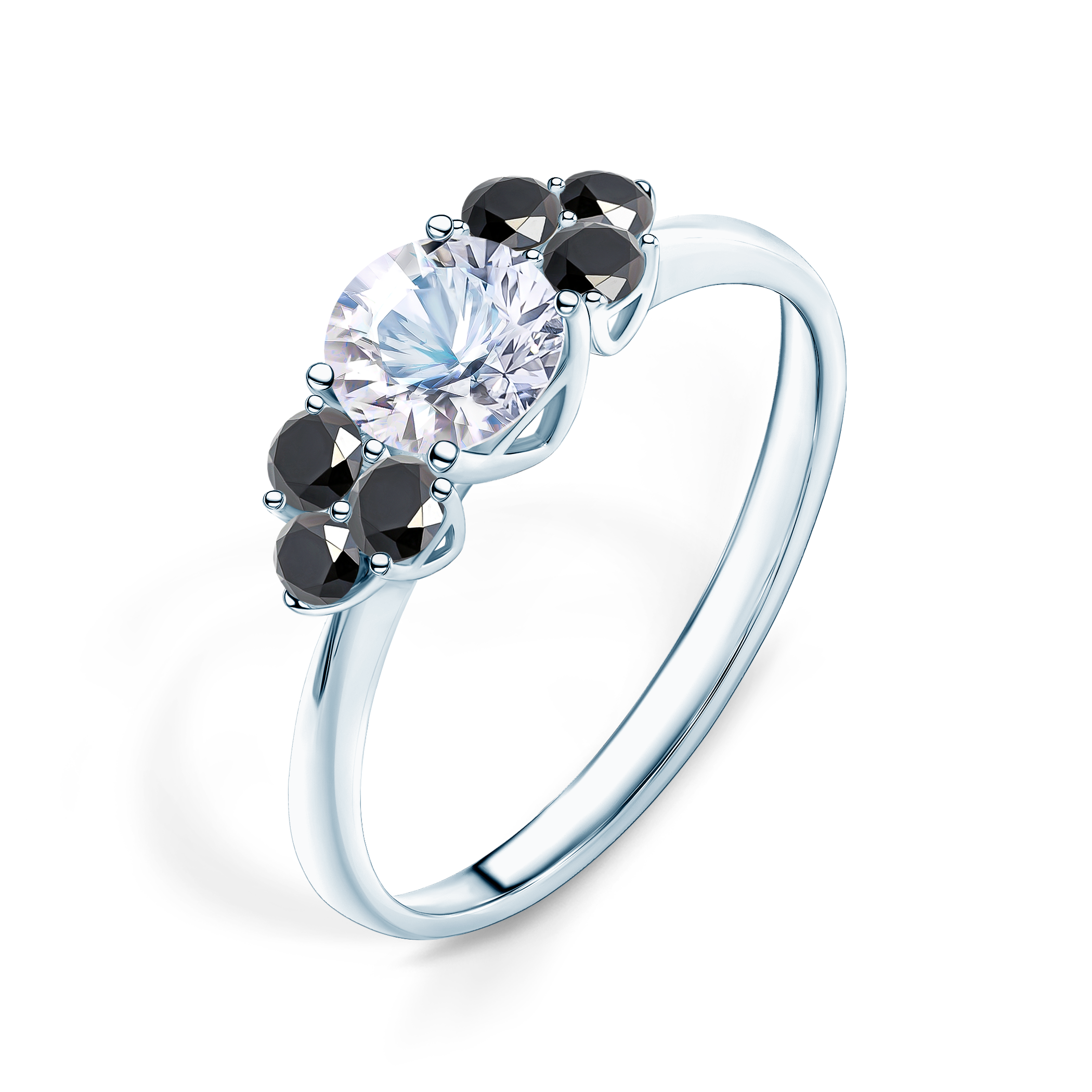 Pierścionek zaręczynowy Fairytale: białe złoto, biały szafir