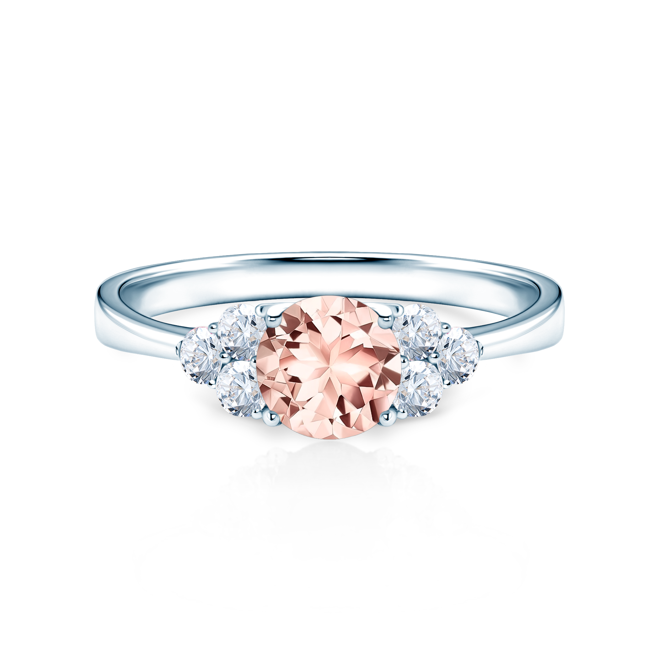 Pierścionek zaręczynowy Fairytale: białe złoto, morganit