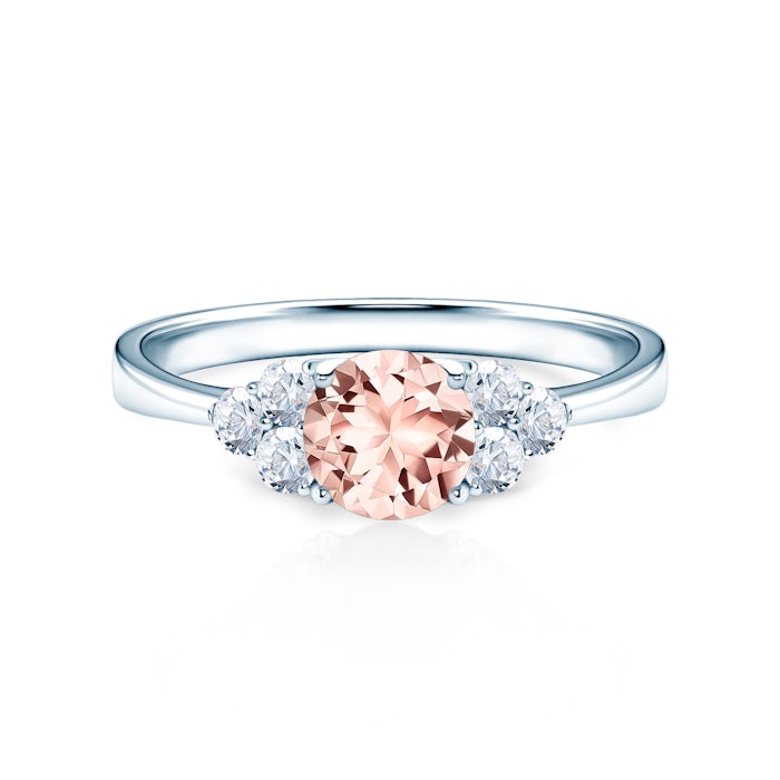 Zásnubní prsten Fairytale: bílé zlato, morganit, bílé safíry