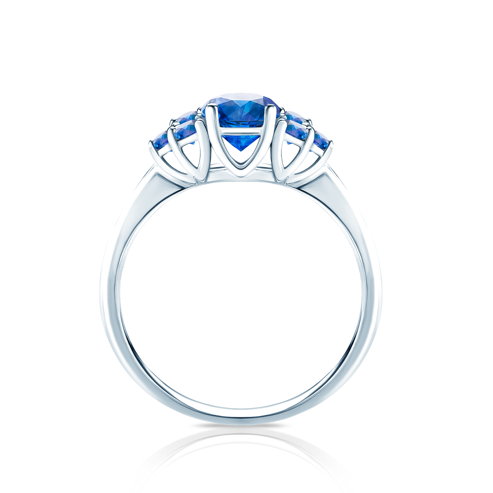 Pierścionek zaręczynowy Fairytale: białe złoto, niebieski szafir - 3