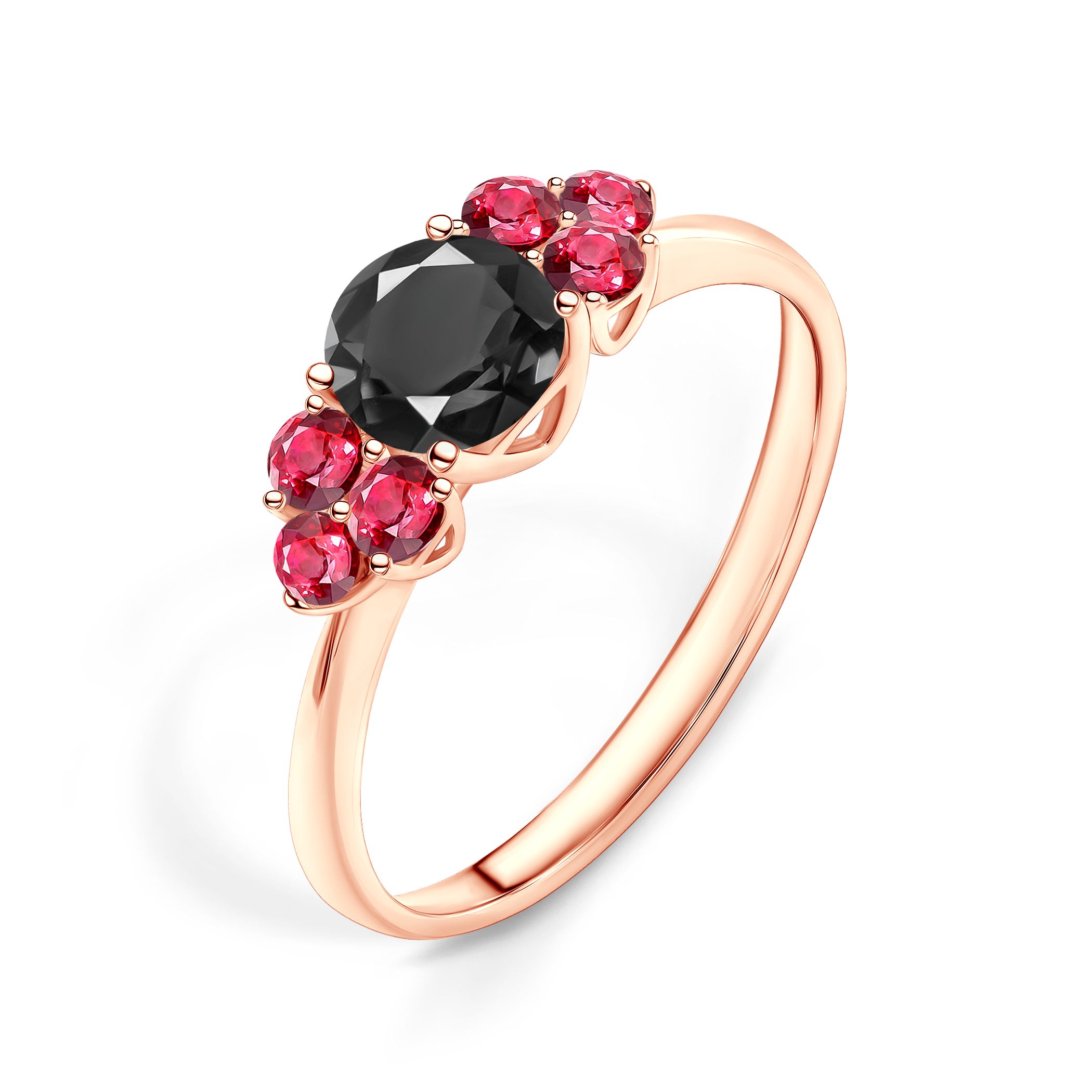 Verlobungsring Fairytale: Roségold, Schwarz Diamant