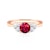 Zásnubní prsten Fairytale: růžové zlato, rubín, bílé safíry