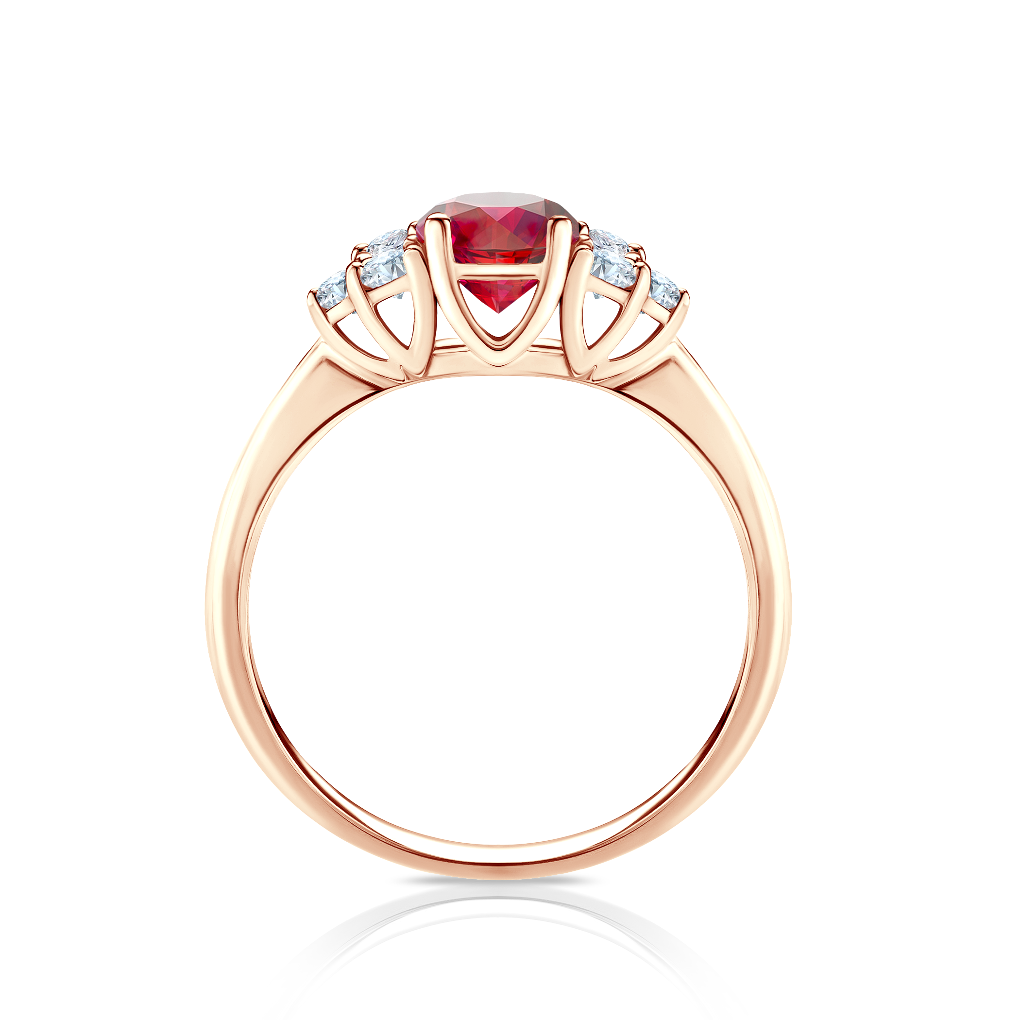 Pierścionek zaręczynowy Fairytale: różowe złoto, rubin