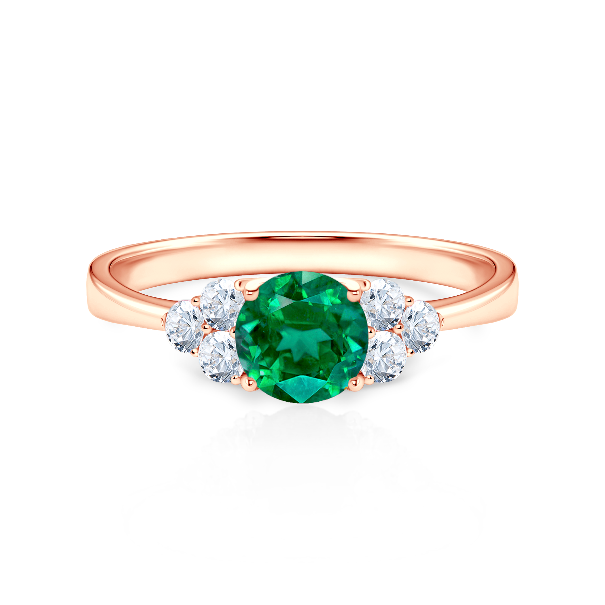 Pierścionek zaręczynowy Fairytale: różowe złoto, szmaragd
