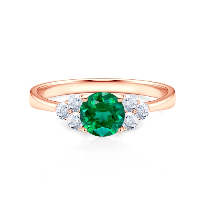 Zásnubný prsteň Fairytale: ružové zlato, smaragd