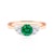 Zásnubní prsten Fairytale: růžové zlato, smaragd, bílé safíry