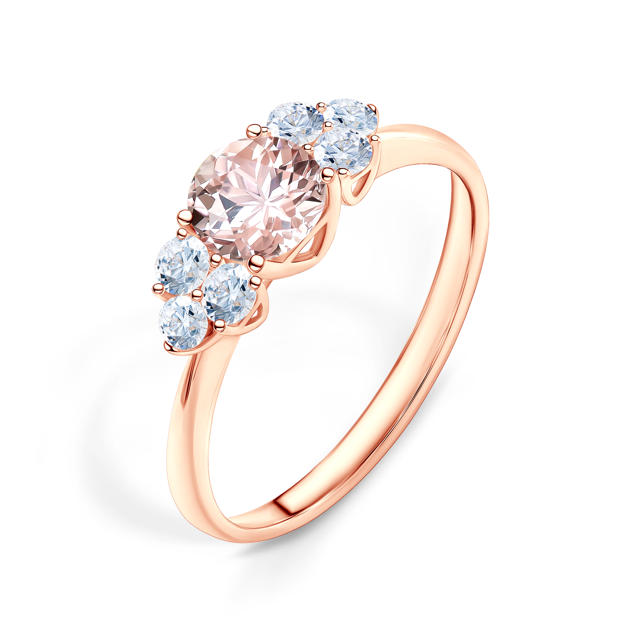 Pierścionek zaręczynowy Fairytale: różowe złoto, morganit