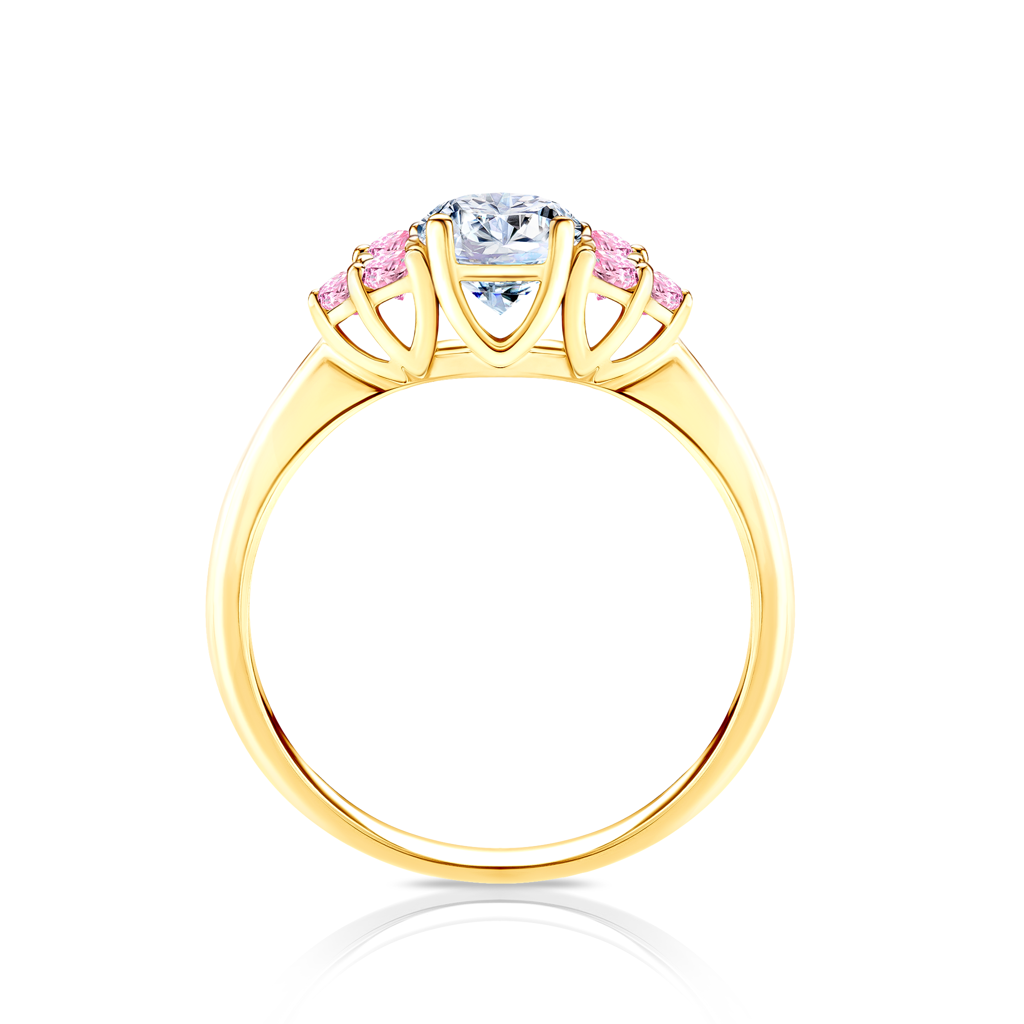 Pierścionek zaręczynowy Fairytale: złoty, biały szafir