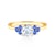 Zásnubní prsten Fairytale: žluté zlato, bílý safír, modré safíry