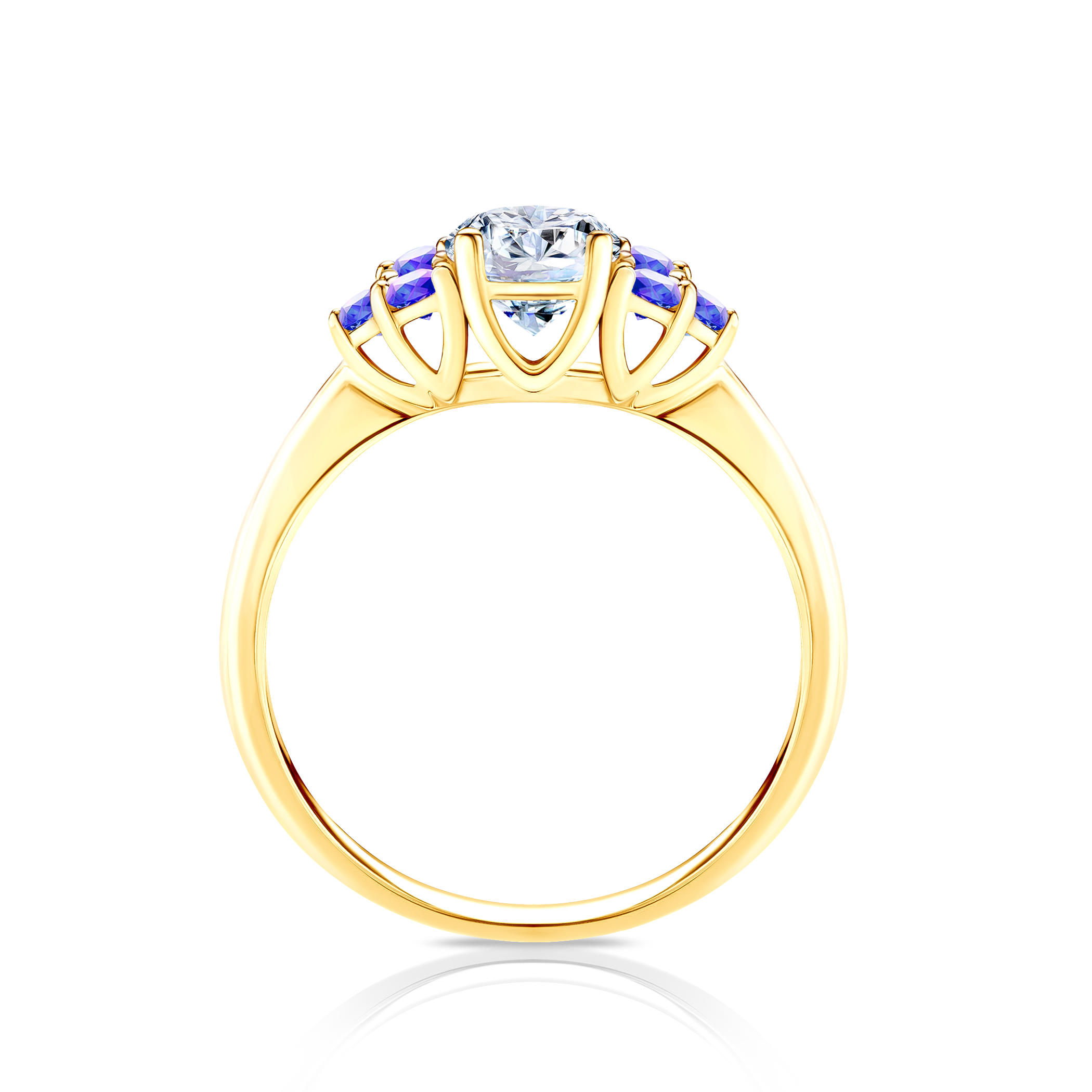 Verlobungsring Fairytale: Gold, Weißer Saphir