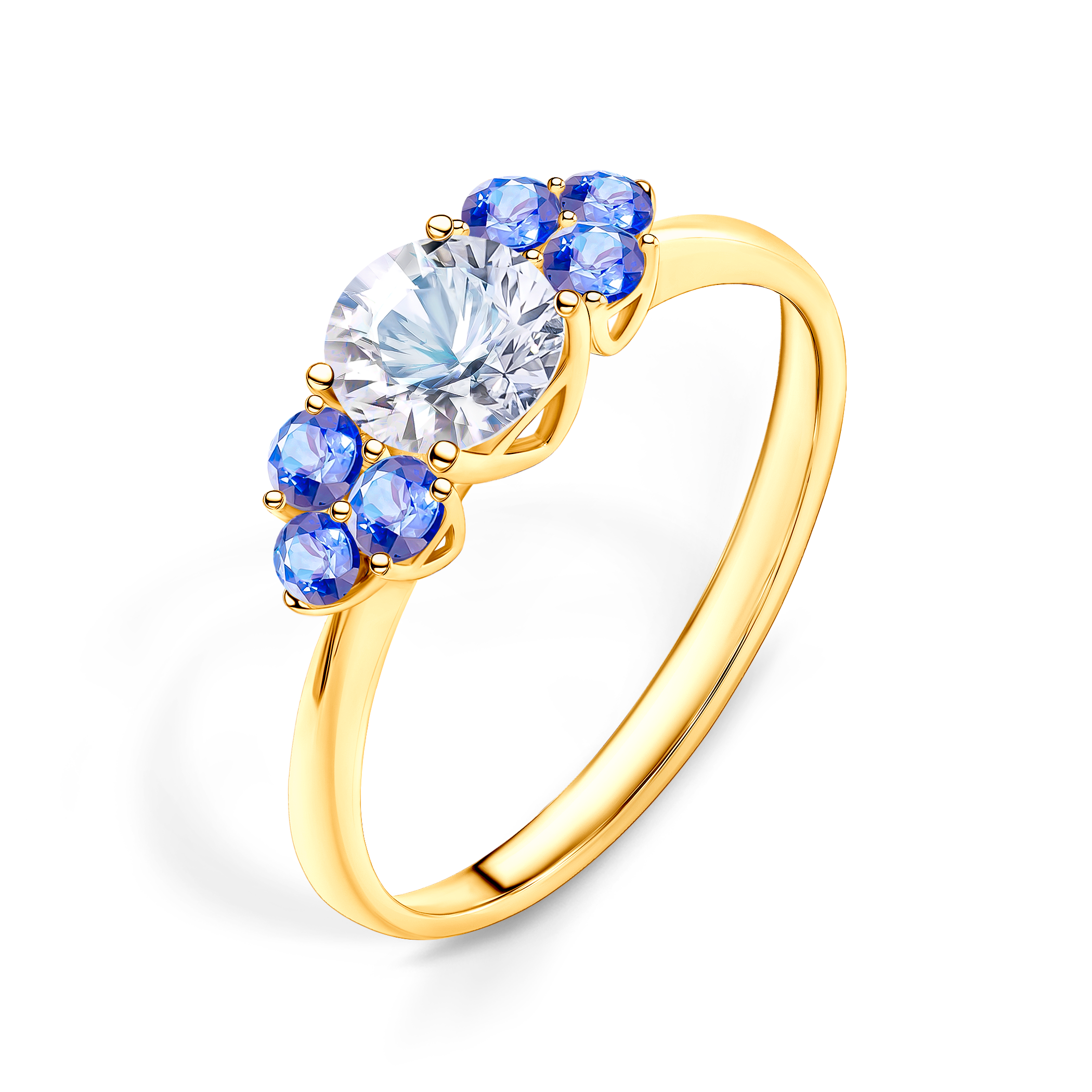 Verlobungsring Fairytale: Gold, Weißer Saphir