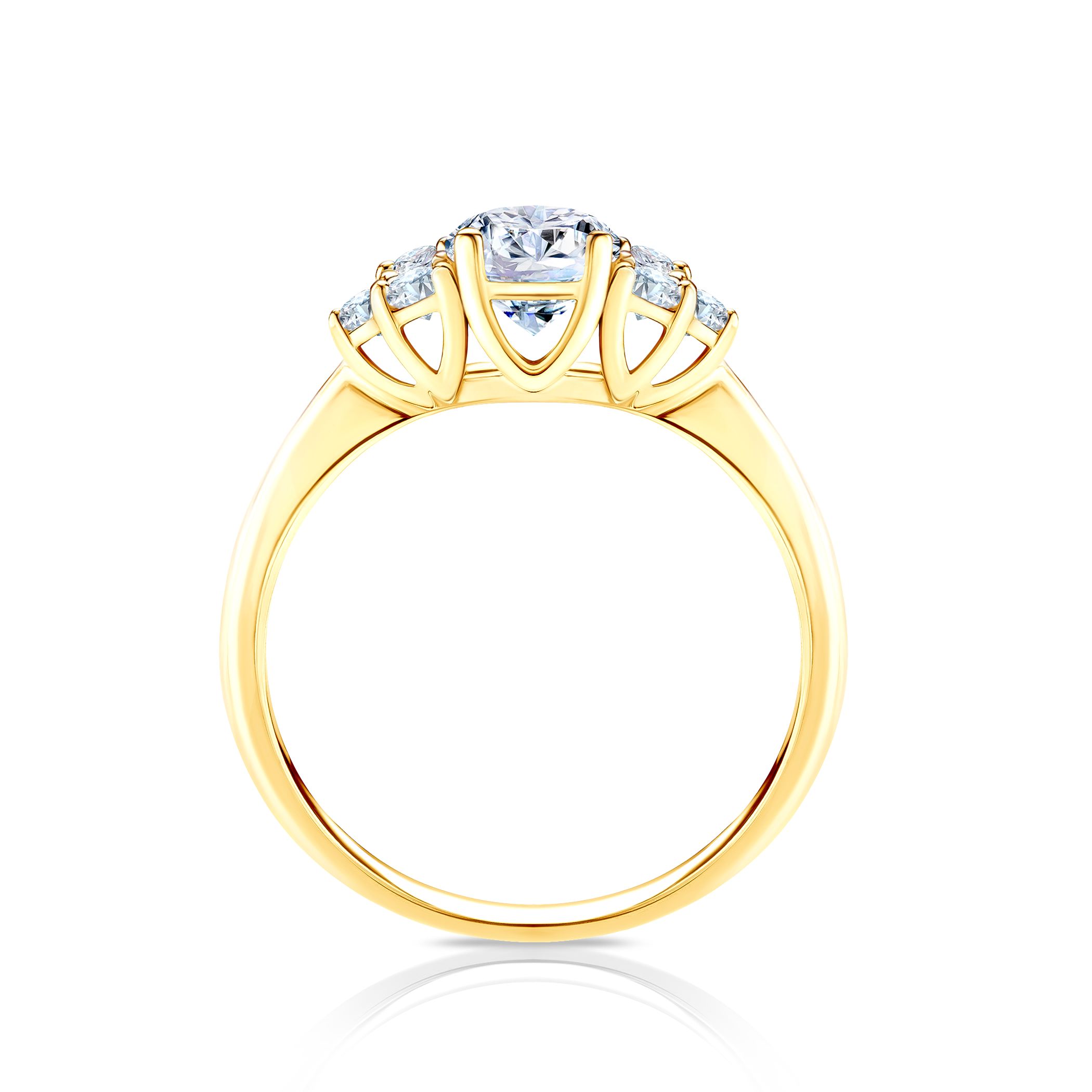 Verlobungsring Fairytale: Gold, Weißer Saphir