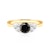 Zásnubní prsten Fairytale: žluté zlato, černý diamant, bílé safíry