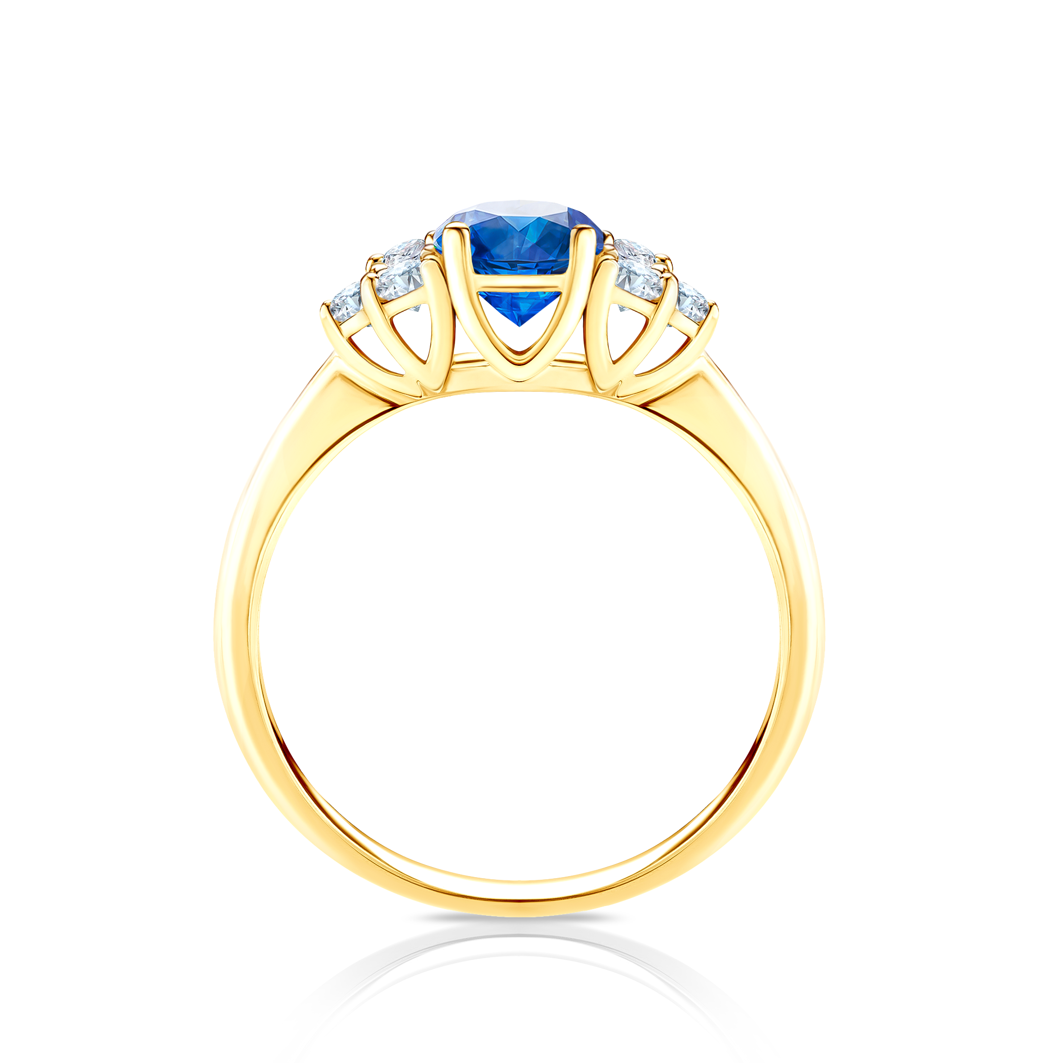 Pierścionek zaręczynowy Fairytale: złoty, niebieski szafir