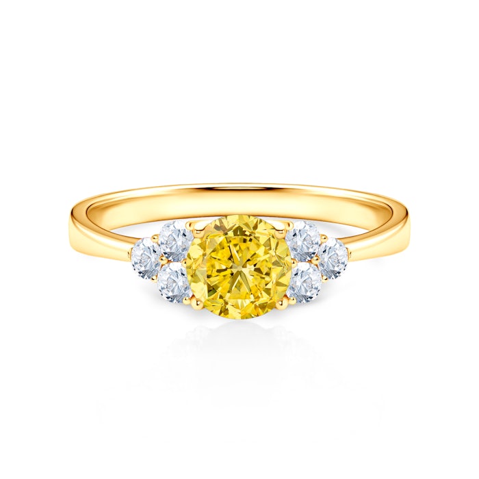 Pierścionek zaręczynowy Fairytale: złoty, żółty szafir