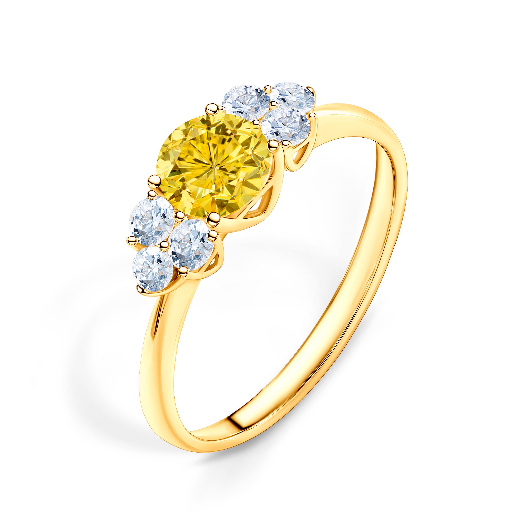 Verlobungsring Fairytale: Gold, Gelber Saphir