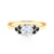 Zásnubní prsten Fairytale: žluté zlato, bílý safír, černé diamanty