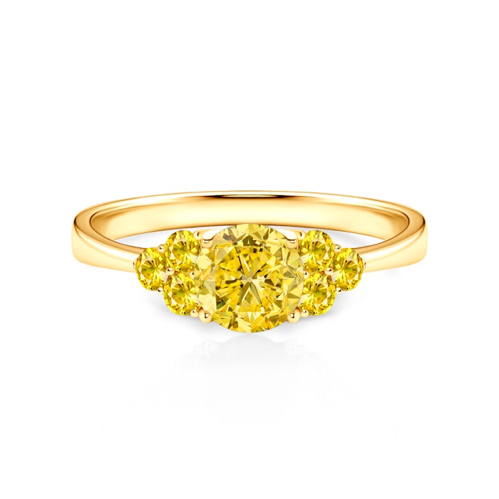 Pierścionek zaręczynowy Fairytale: złoty, żółty szafir