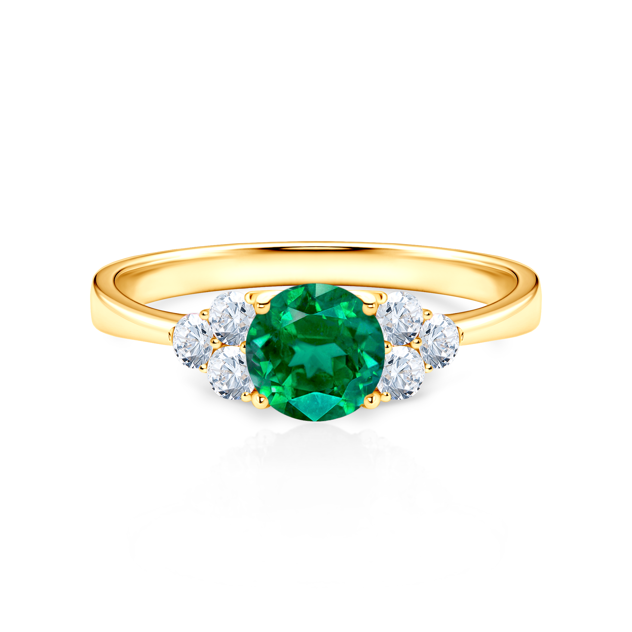 Pierścionek zaręczynowy Fairytale: złoty, szmaragd