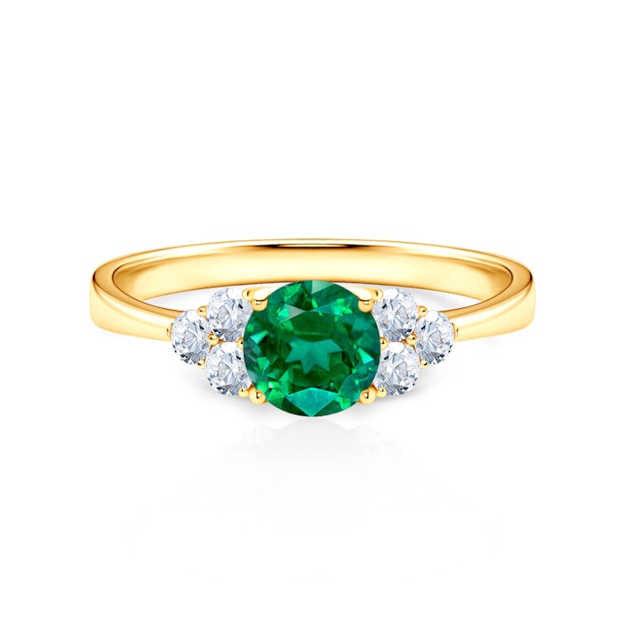 Pierścionek zaręczynowy Fairytale: złoty, szmaragd