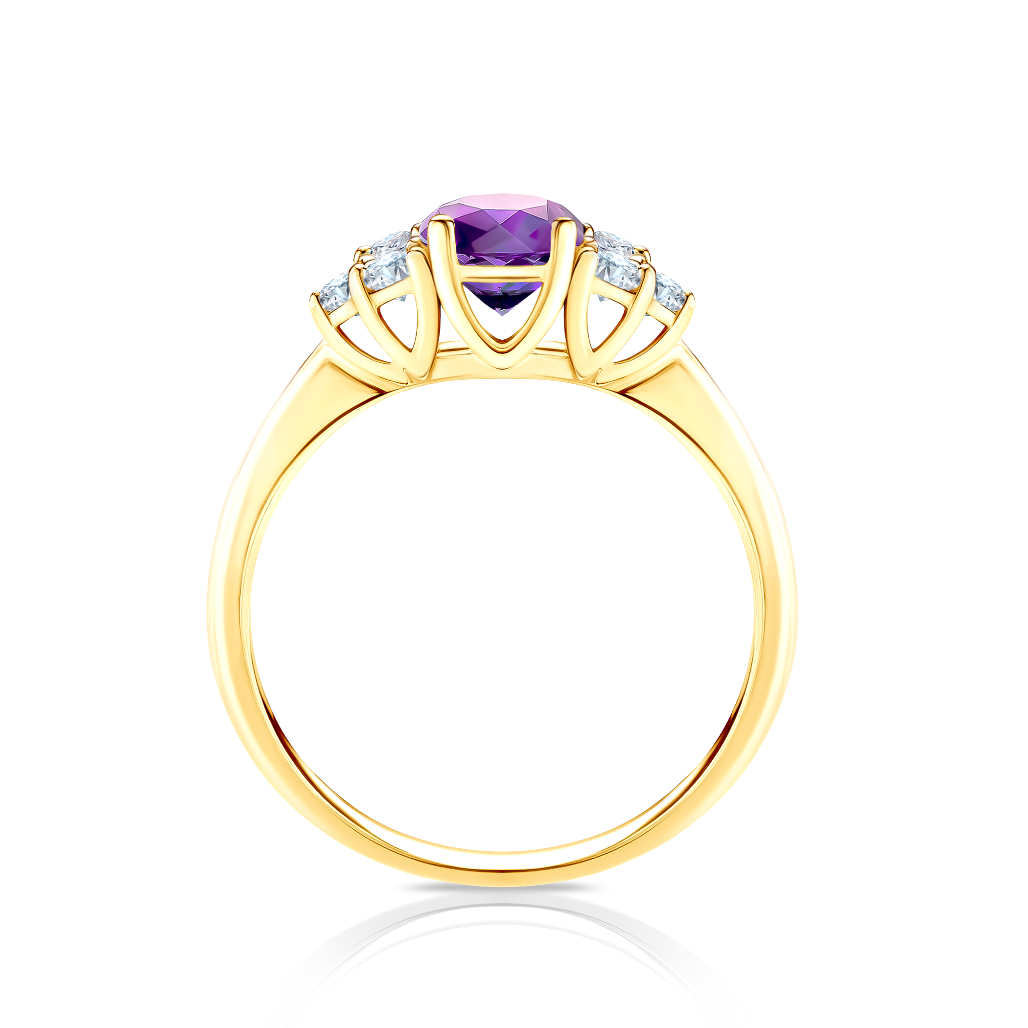 Pierścionek zaręczynowy Fairytale: złoty, ametyst - 3